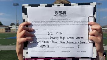 Downey High School [Coed Varsity Show Cheer Advanced - Small Finals] 2021 USA Spirit & Dance Virtual National Championships