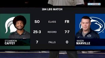 184 lbs, Cameron Caffey (Michigan State) vs Mason Manville (Penn State)