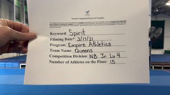 Empire Athletics - Queens [L4 Junior - Non-Building] 2021 PacWest Virtual Championship