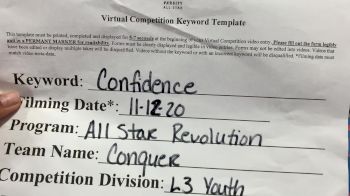 All-Star Revolution - Conquer [L3 Youth] Varsity All Star Virtual Competition Series: Event IV