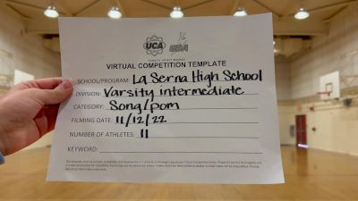 La Serna High School [Varsity - Intermediate Pom] 2022 UCA November Virtual Regional