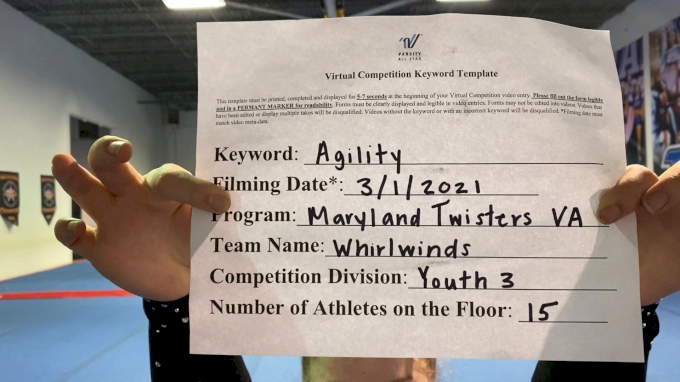 Maryland Twisters Va Whirlwinds L3 Youth 21 Varsity All Star Winter Virtual Competition Series Event Iii