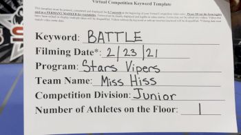 Stars Vipers - Kennedy_Hinojosa - Finals [Junior Athlete] 2021 Battle In The Arena