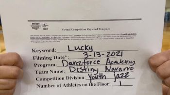 DanzForce Academy - Destiny Navarro [Youth Solo - Jazz] 2021 NCA & NDA Virtual March Championship