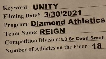 Diamond Athletics - Reign [L3 Senior Coed - D2 - Small] 2021 Mid Atlantic Virtual Championship