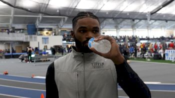 Malachi Adams after meet record and personal best in 60m prelims