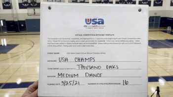 Thousand Oaks High School [Dance Varsity - Medium] 2021 USA Virtual West Coast Dance Championships
