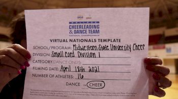 Midwestern State University [Small Coed Division I Virtual Finals] 2021 UCA & UDA College Cheerleading & Dance Team National Championship