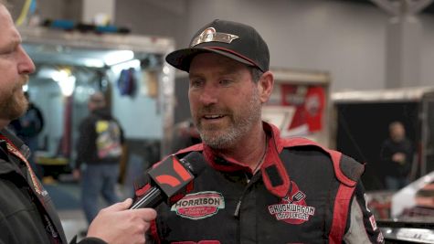 Mike Harrison Reacts After Winning Friday's Prelim At Kubota Gateway Dirt Nationals
