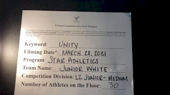 Star Athletics - Junior White [L2 Junior - Medium] 2021 Mid Atlantic Virtual Championship