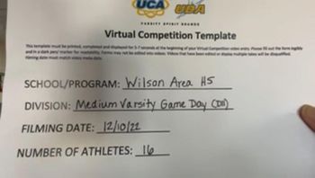 Wilson Area High School [Game Day Medium Varsity] 2022 UCA & UDA December Virtual Regional