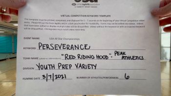 Peak Athletics - Red Riding Hood [Youth - Prep - Variety] 2021 USA All Star Virtual Championships
