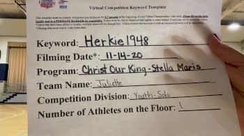 Christ Our King Stella Maris - Juliette [Youth - Solo] 2020 NDA November Virtual Championship