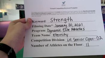 Dynamic Elite Athletics - Eternity [L4 Senior Open] 2021 Varsity All Star Winter Virtual Competition Series: Event II