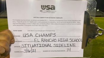 El Rancho High School [High School - High School Situational Sideline/Crowdleading Cheer] 2021 USA Virtual West Coast Spirit Championships