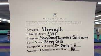 Maryland Twisters Salisbury - SassyCells [L2 Senior] 2021 Varsity All Star Winter Virtual Competition Series: Event II