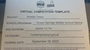 Ocean Springs Middle School - Amelia T. [Junior - Solo - Contemporary/Lyrical] 2022 UDA Virtual Solo Showdown