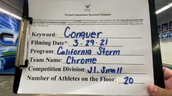 California Storm - Chrome [L1 Junior - Small] 2021 Varsity All Star Winter Virtual Competition Series: Event V
