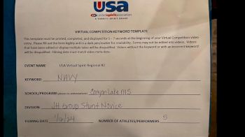Canyon Lake Middle School [JH Group Stunt Novice] 2024 USA Virtual Spirit Regional II