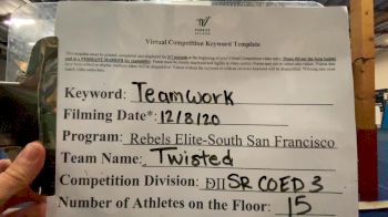 Rebels Elite - Twisted [Level 3 L3 Senior Coed] Varsity All Star Virtual Competition Series: Event VII