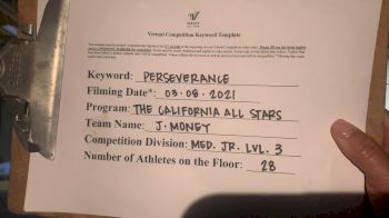 The California All Stars - Las Vegas - J-Money [L3 Junior - Medium] 2021 USA All Star Virtual Championships