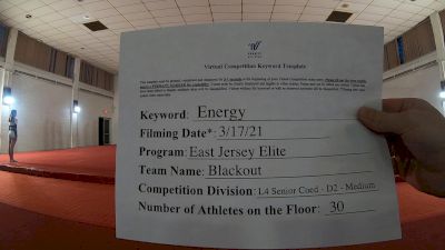 East Jersey Elite - Blackout [L4 Senior Coed - D2 - Medium] 2021 Beast of The East Virtual Championship