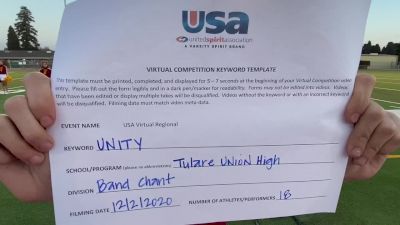 Tulare Union High School [High School - Band Chant - Cheer] 2020 USA Virtual Regional