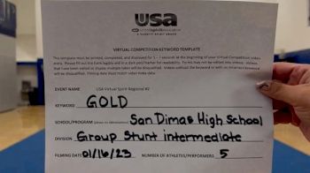 San Dimas [HS Group Stunt Intermediate - All Female] 2023 USA Virtual Spirit Regional II