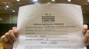 Southeastern Louisiana University [Virtual Small Coed Division I Finals] 2021 UCA & UDA College Cheerleading & Dance Team National Championship