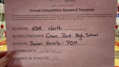 Crown Point High School [Junior Varsity Pom] 2020 UDA North Virtual Dance Challenge