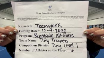 Renegade All Stars - Tiny Troopers [Level 1 L1 Tiny] Varsity All Star Virtual Competition Series: Event VII