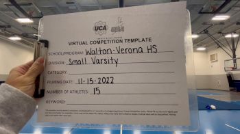 Walton-Verona High School [Small Varsity] 2022 UCA November Virtual Regional