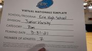 Erie High School [Junior Varsity - Pom Virtual Finals] 2021 UDA National Dance Team Championship