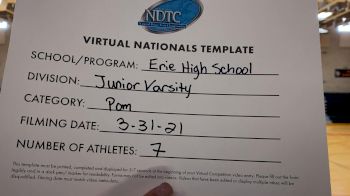 Erie High School [Junior Varsity - Pom Virtual Finals] 2021 UDA National Dance Team Championship