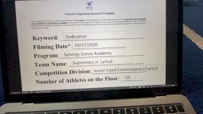 Synergy Dance Academy - Supremacy [Junior Contemporary/Lyrical] Varsity All Star Virtual Competition Series: Event II