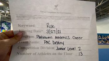 Platinum Athletics - PAC Destiny [L2 Junior - Small] 2021 The Regional Summit Virtual Championships