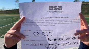 Northwood High School [Junior Varsity Show Cheer Non Tumbling Novice] 2021 USA Virtual Spirit Regional #3