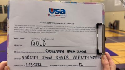 Ridgeview High School [Varsity Show Cheer Novice] 2023 USA Virtual Spirit Regional II