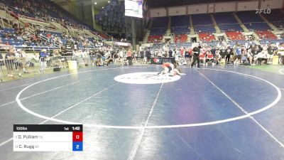 100 lbs Cons 16 #2 - Oliver Pulliam, TX vs Camden Rugg, WI