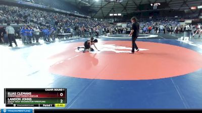 97 lbs Champ. Round 1 - Elias Clemans, FordDynastyWrestlingClub vs Landon Johns, South West Washington Wrestling Club