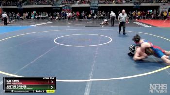 135 lbs Cons. Semi - Kai Davis, Sitka High School vs Justus Grimes, Homer High School Mariners