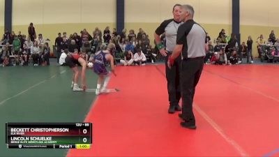 85 lbs Cons. Round 4 - Lincoln Schuelke, Berge Elite Wrestling Academy vs Beckett Christopherson, Elk River