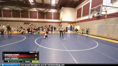 37 lbs Quarterfinal - Dawson Ovard, Roy Wrestling Club vs Wyatt Barney, Payson Lion Wrestling Club