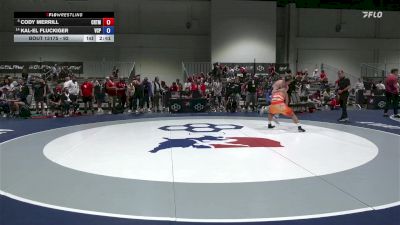 92 lbs Champ. Round 3 - Cody Merrill, Cowboy RTC/ Titan Mercury Wrestling Club (TMWC) vs Kal-El Fluckiger, Valiant College Prep