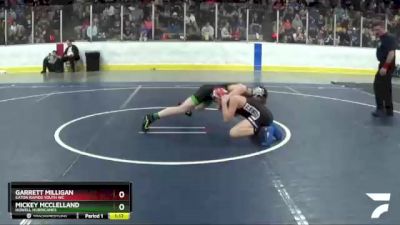 100 lbs Cons. Round 5 - Garrett Milligan, Eaton Rapids Youth WC vs Mickey McClelland, Howell Hurricanes