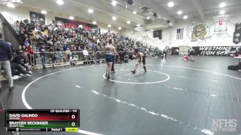 113 lbs Champ. Round 2 - Brayden Beckinger, Quartz Hill vs David Galindo, Ontario