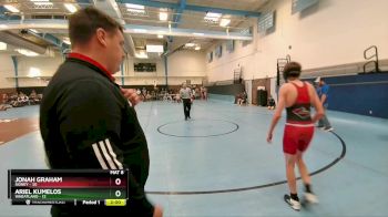 132 lbs Round 5 (10 Team) - Ariel Kumelos, Wheatland vs Jonah Graham, Sidney