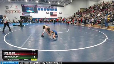 80 lbs Prelim - Dimaggio Gomez, Gering Middle School vs Mac Beniek, Clear Creek Middle School