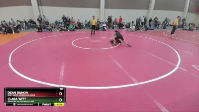 96-98 lbs Round 2 - Dean Duhon, Katy Area Wrestling Club vs Clara Witt, Dragon Youth Wrestling