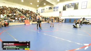 157 lbs Champ. Round 2 - Jayden Espinoza, Rancho Cucamonga High School vs Brock Kenney, Reign Wrestling Club